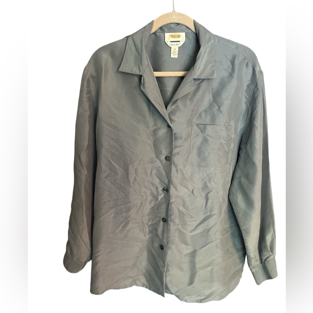 Talbots silk blouse in light blue size 14